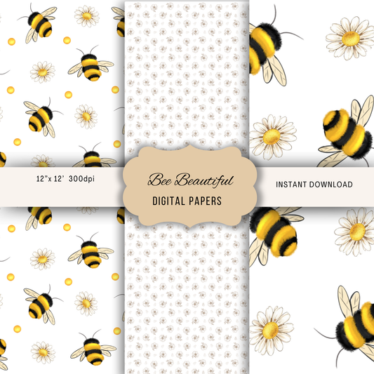 Bee Beautiful Seamless Patterns