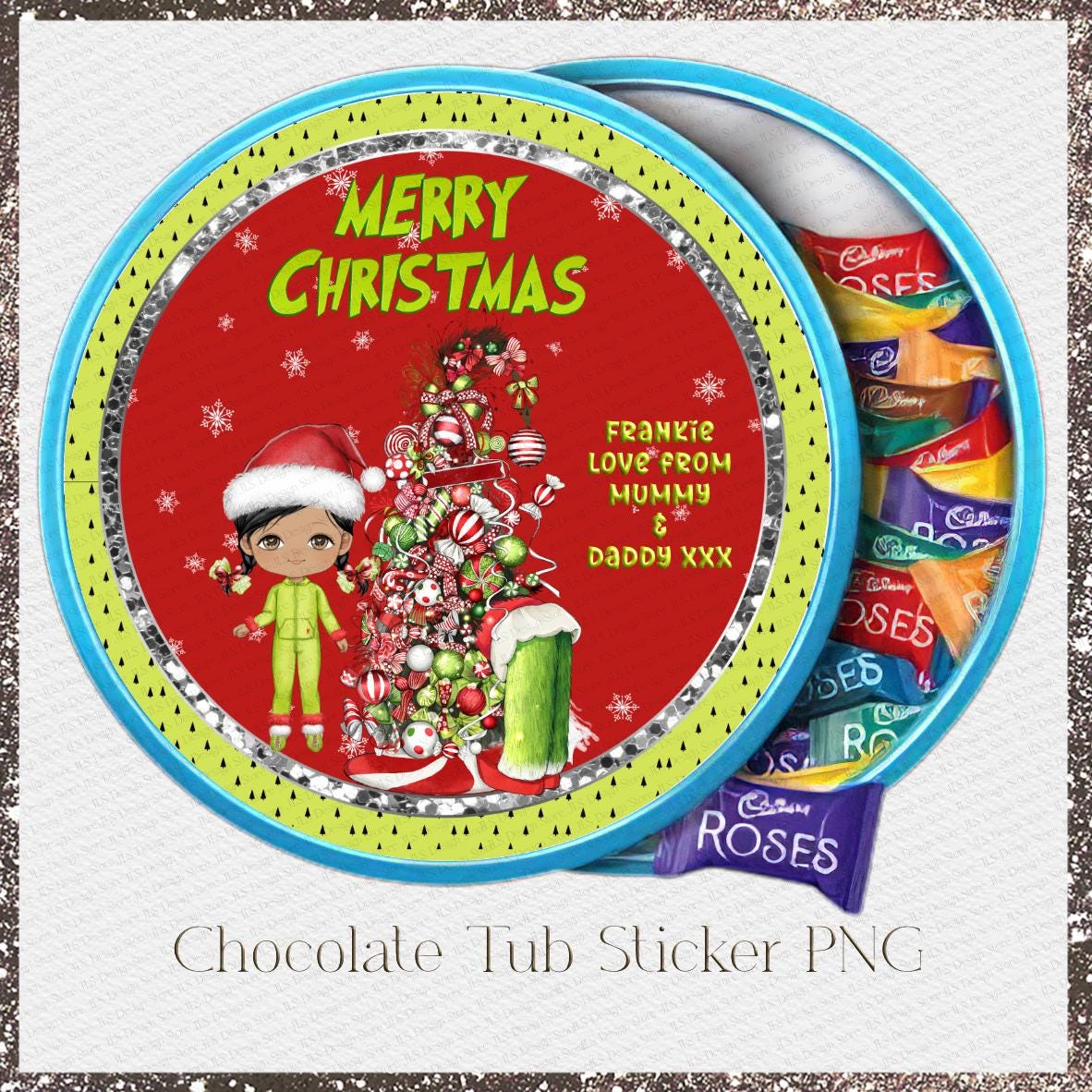 Christmas Chocolate Tub Sticker