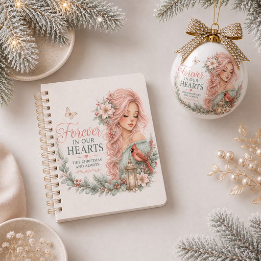 Christmas Memorial Design Girl With Cardinal Bird