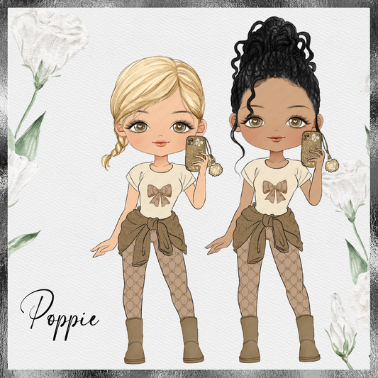 Poppie brown and cream