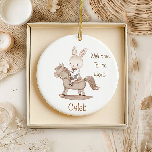 Bunny on Rocking Horse