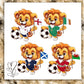 World Cup Football Lion Digital PNG Bundle