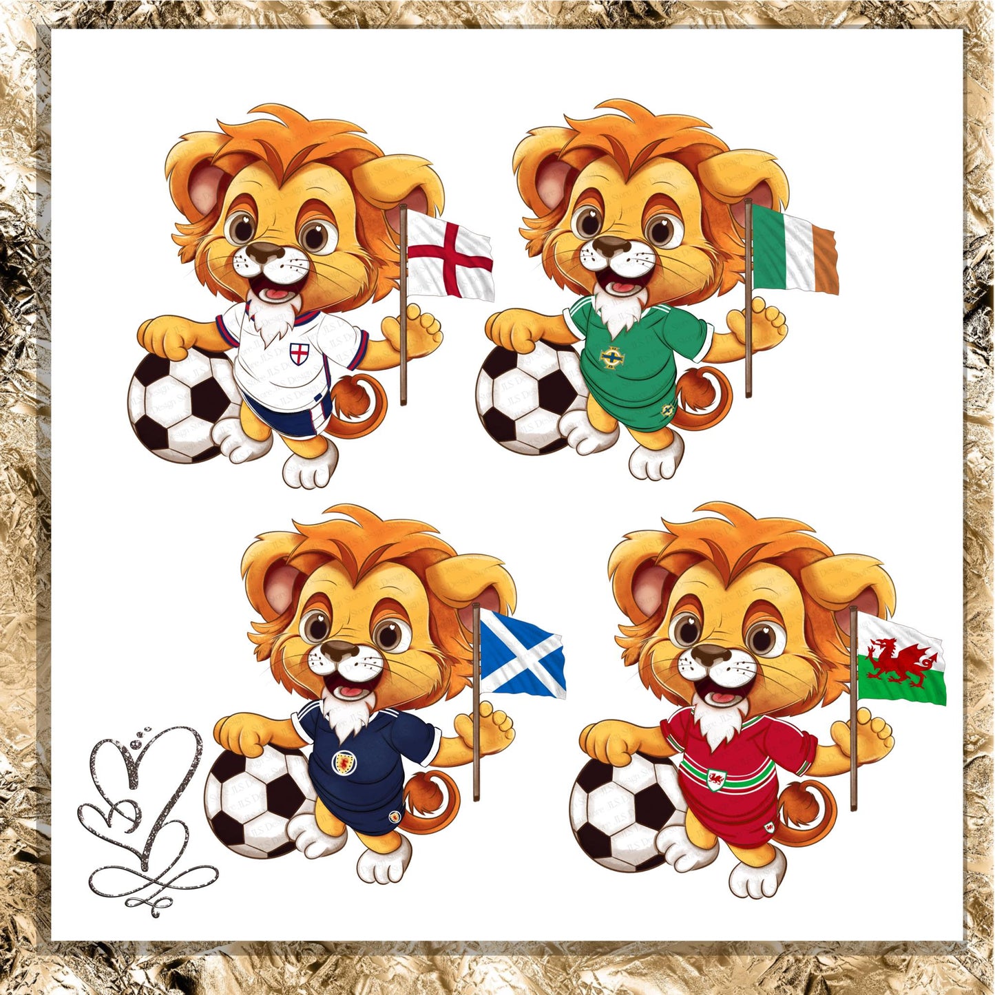 World Cup Football Lion Digital PNG Bundle