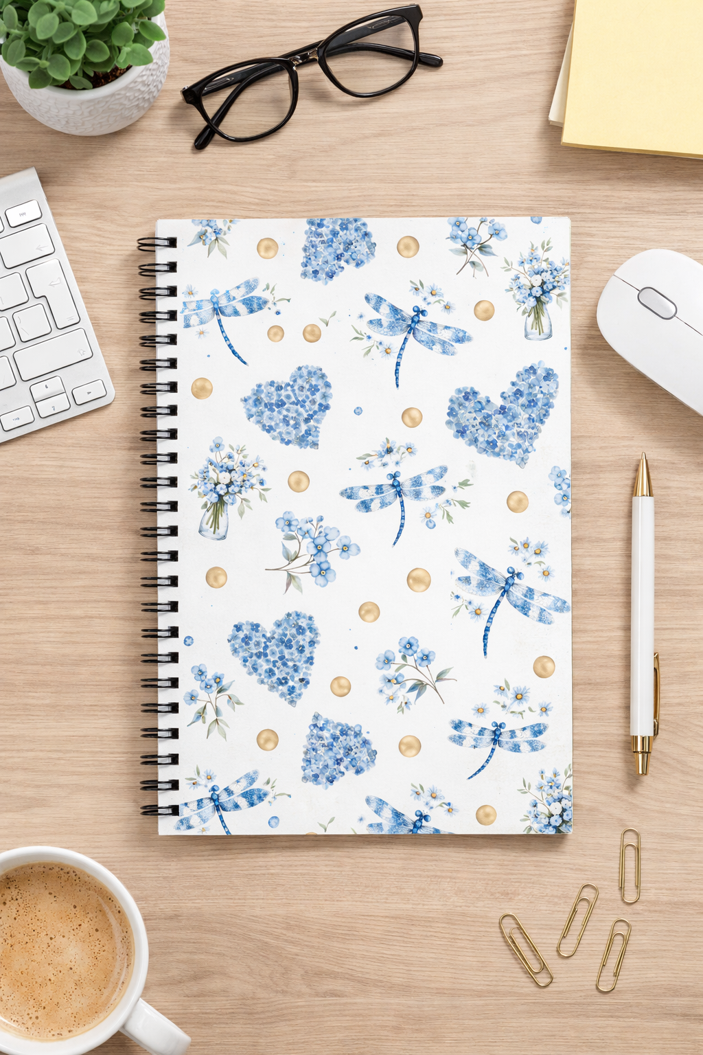 Patchwork Forget me not seamless patterns