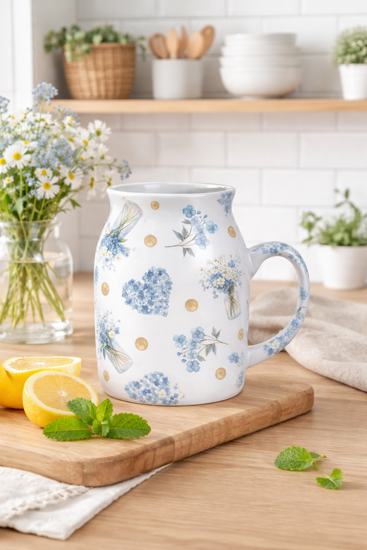 Patchwork Forget me not seamless patterns