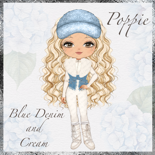 Poppie Blue and Cream