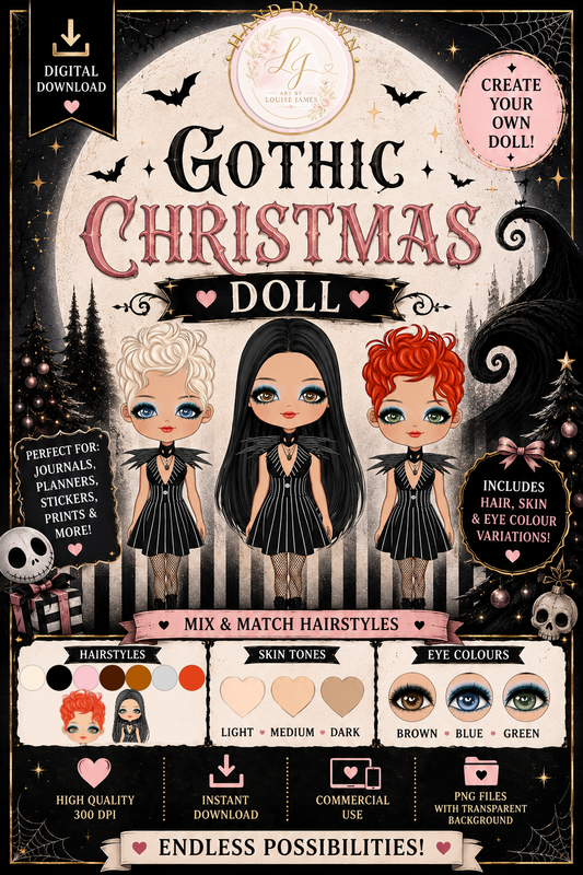 Poppie as Gothic Christmas Doll