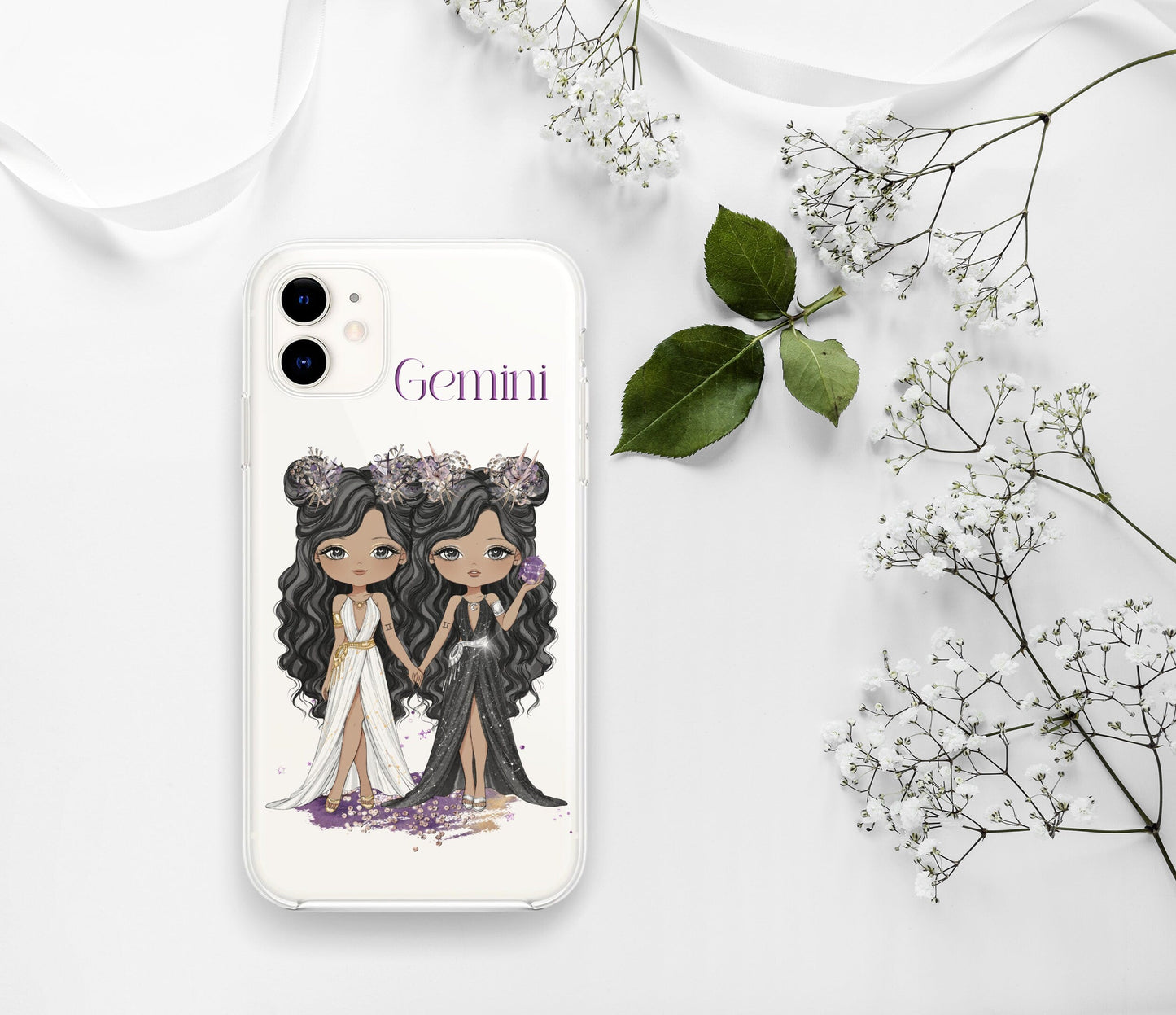 Gemini Zodiac Doll Clipart: Fashion PNG Sublimation Design (Digital Download)